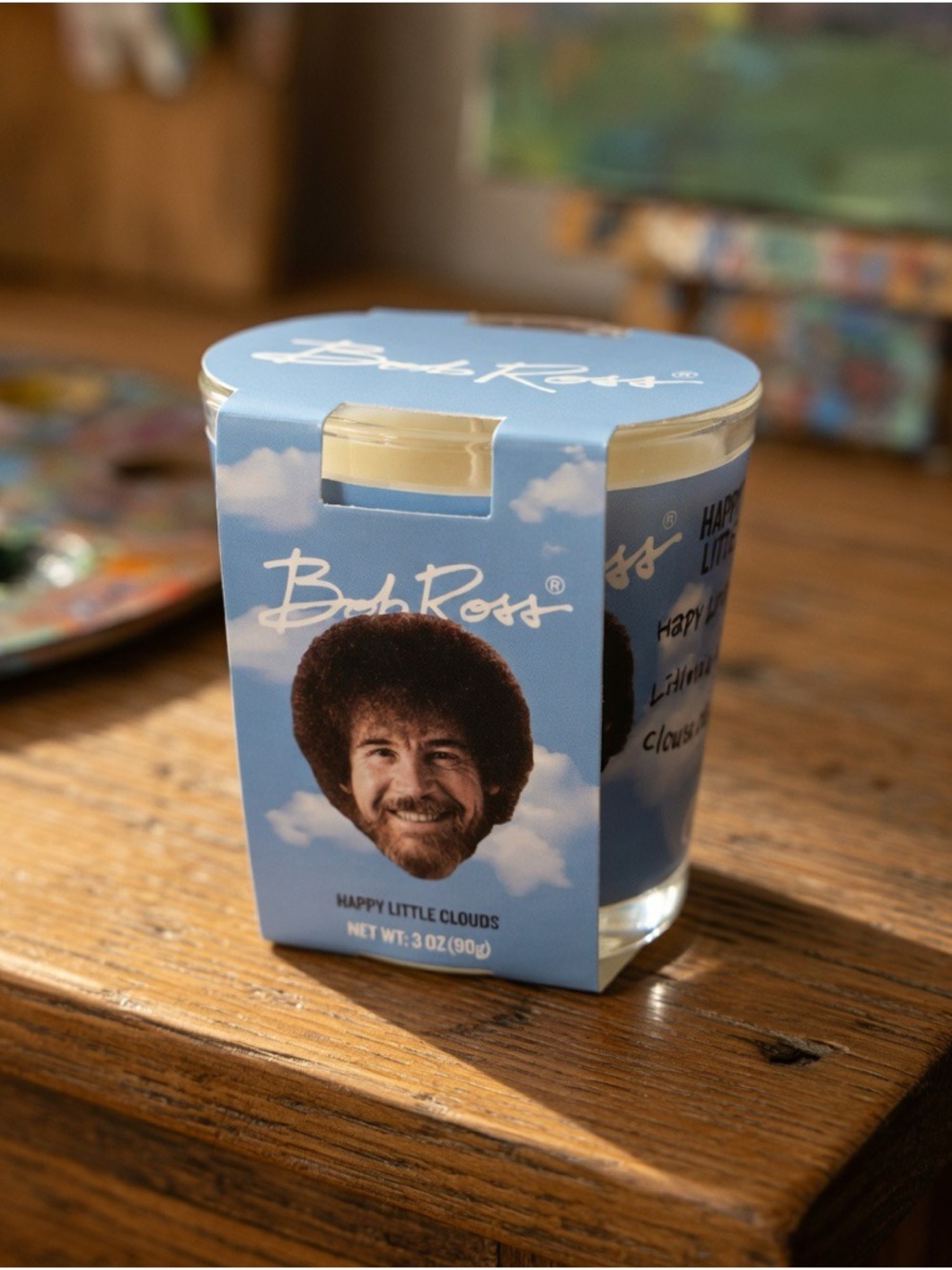 Bob Ross Happy Little Clouds Licensed Scented Candle - NWT - Picture 3 of 3